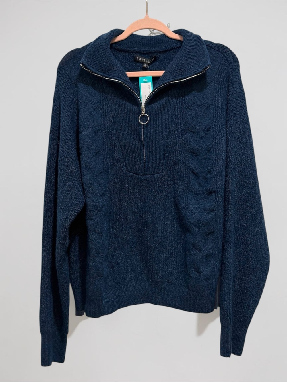 Love Ellie Belmira Half Zip Sweater Navy XL NWT - Picture 4 of 9